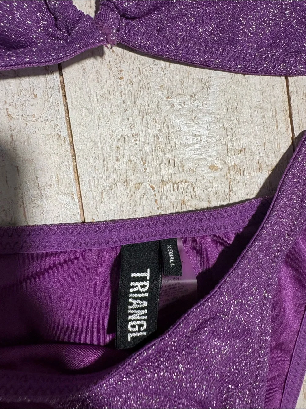 triangl swimwear Shimmery Purple Tie-Side Bikini Set